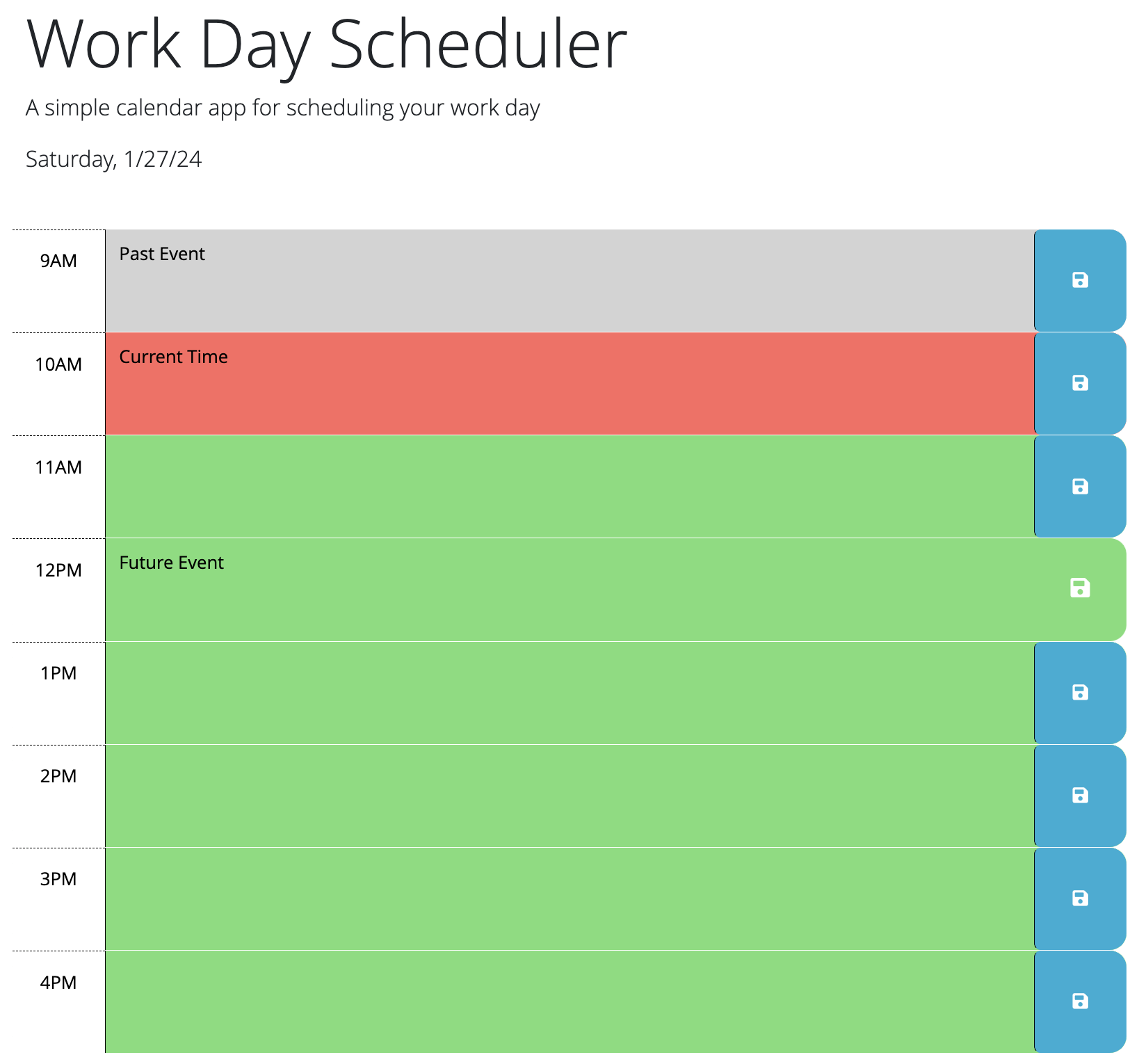 9 hour color-coded work scheduler